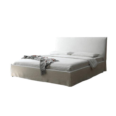 Evan Minimalist Cotton Linen Blend Bed Frame